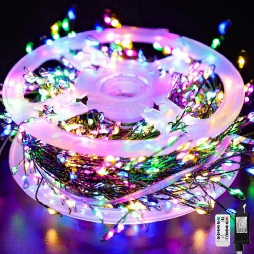 LED String Lights Firework Effect Remote & Timer