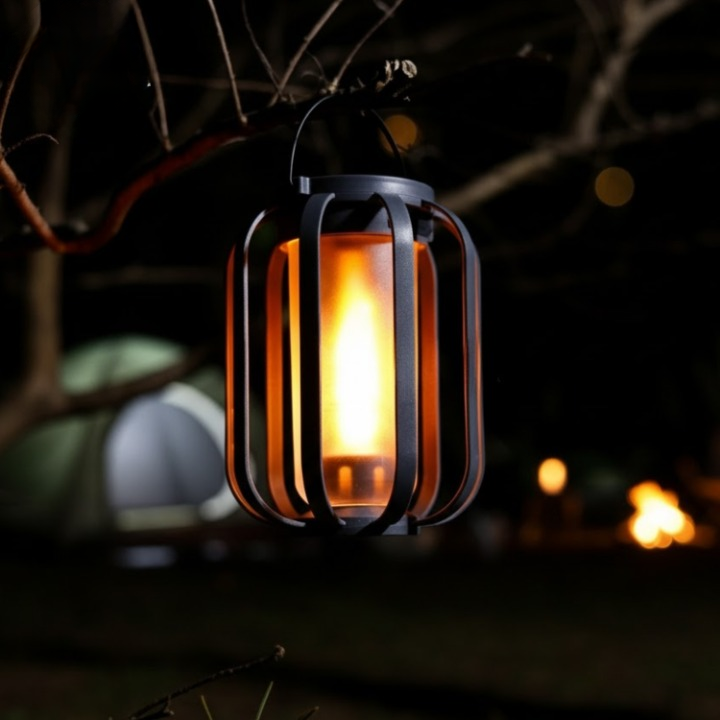 Lantern Portable Warm LED Metal Housing & Tripod