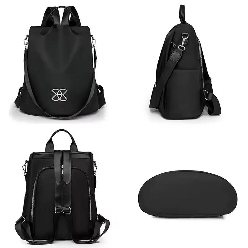 Laptop Backpack Hidden Rear Zipper Water-Repellent Oxford Tablet Pocket