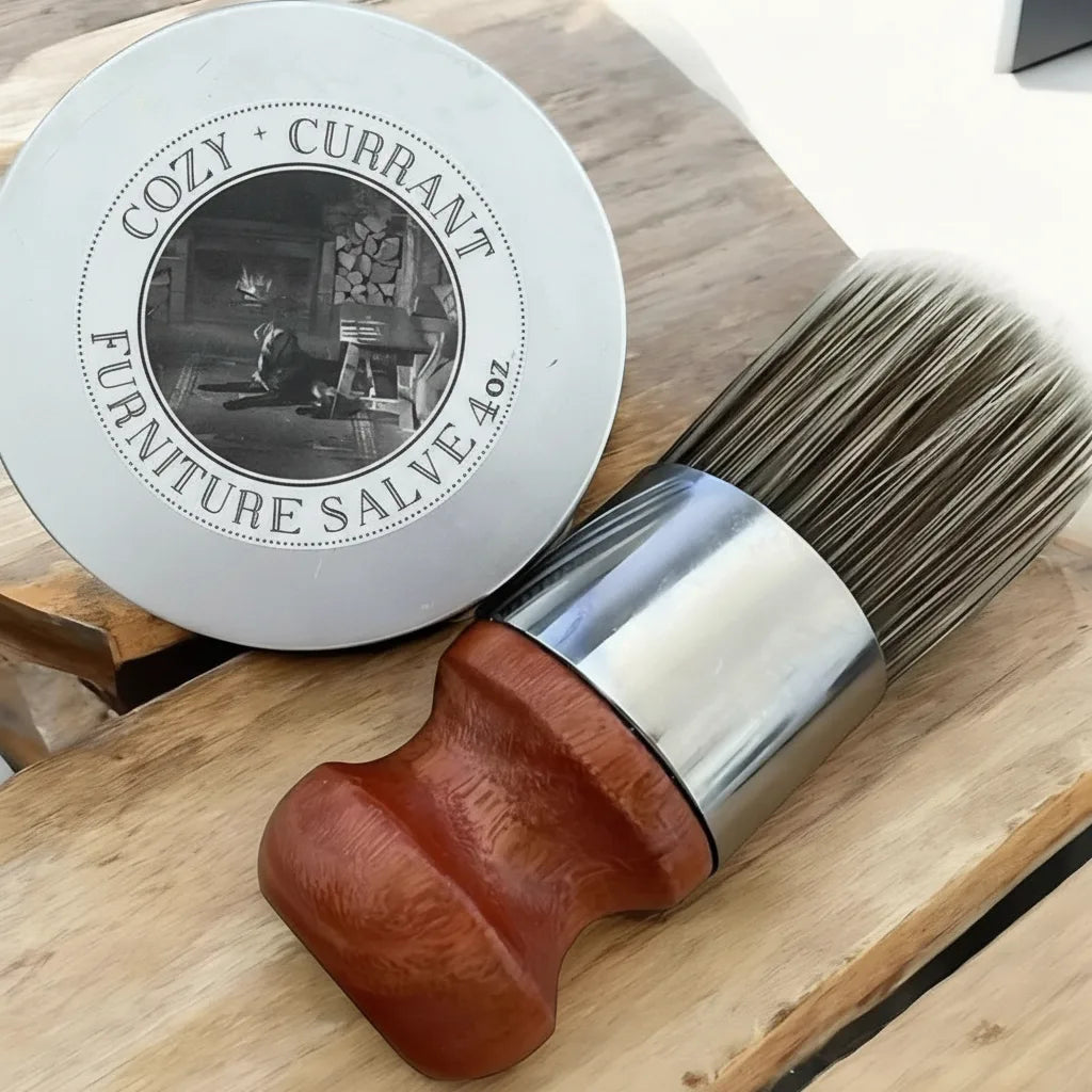 Leather Care Balm Wax Based Colorless Wooden Brush Included