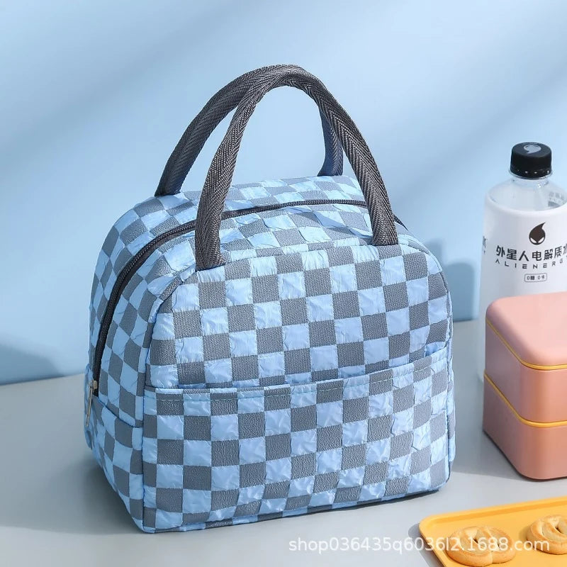 Lunch Bag Insulated Weather-Resistant Checkered