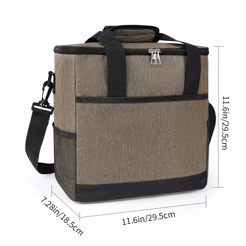 Lunch Cooler Bag Insulated Easy-Clean Lining Adjustable Strap