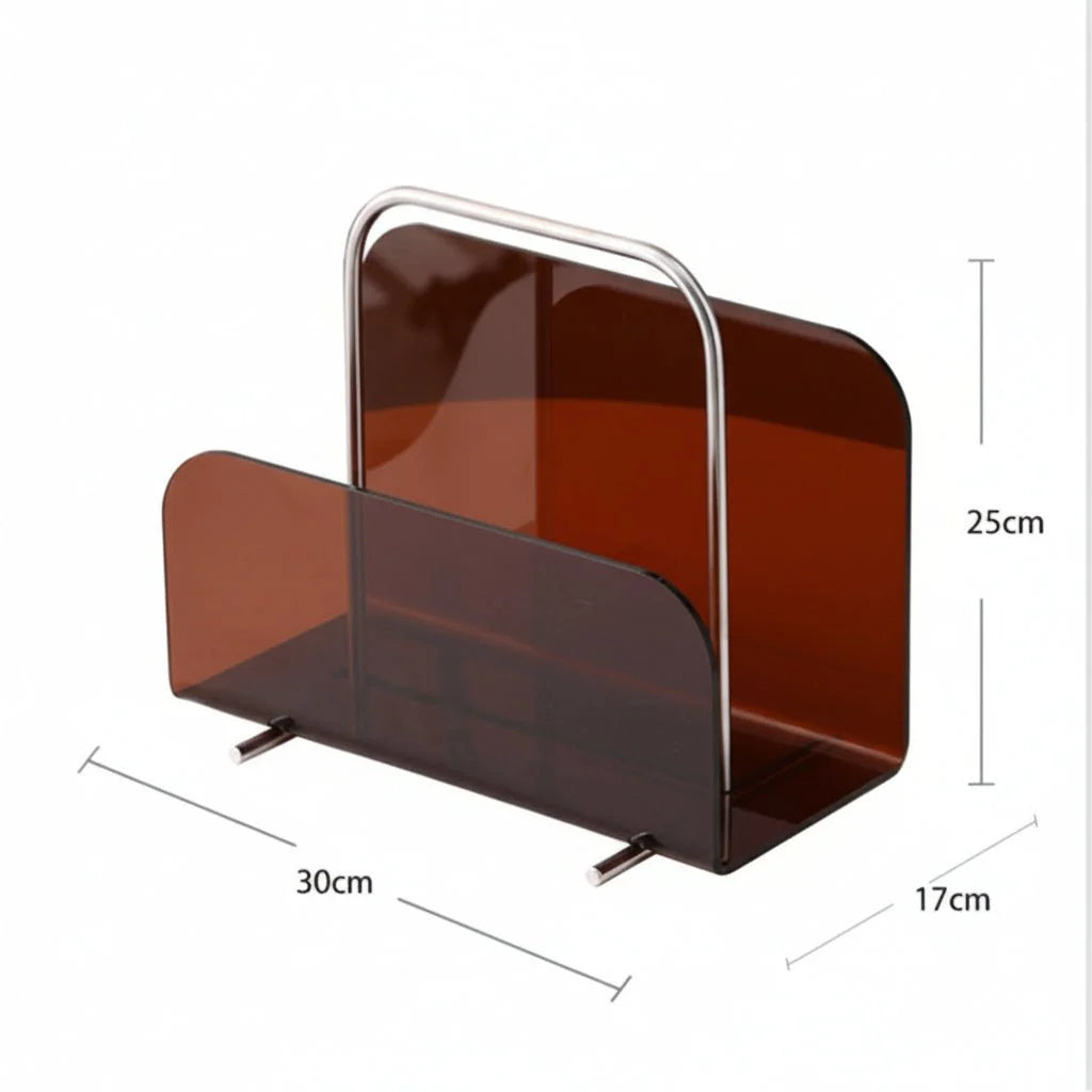 Magazine Holder Transparent Acrylic Space-Saving Design