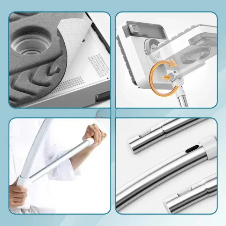 Magnetic Window Cleaner Dual-Sided Microfiber Extendable Handle