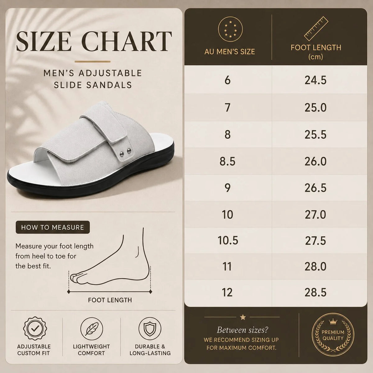 Men's Slide Sandals Adjustable Strap & Cushioned Sole