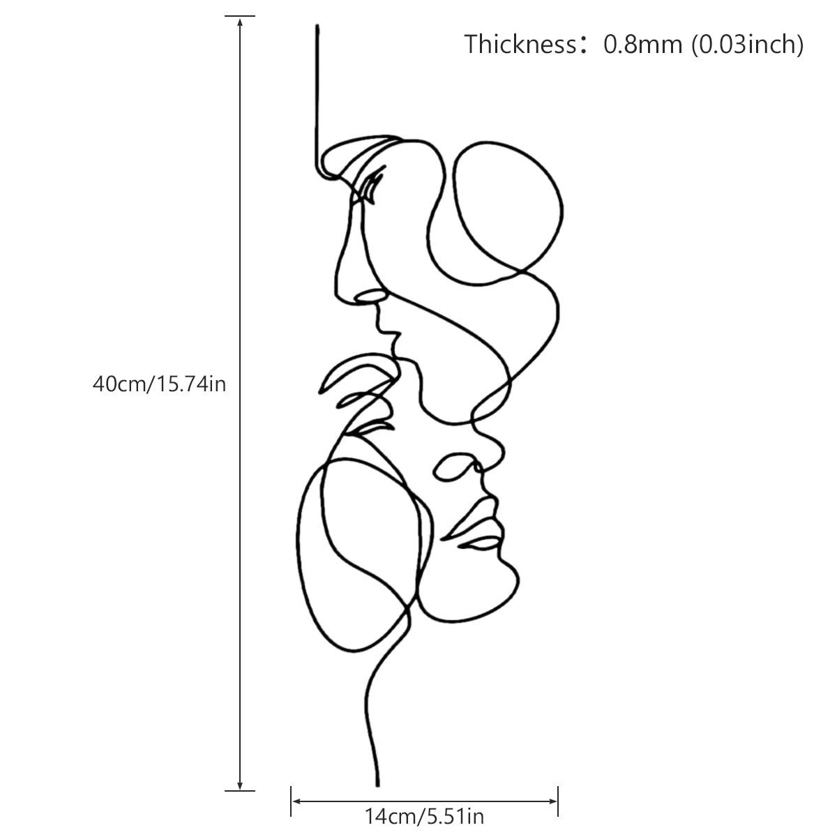 Metal Wall Art Minimalist 3D Line
