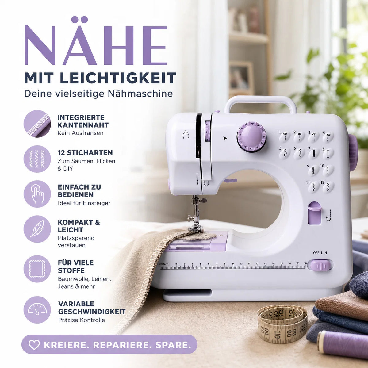 Mini Sewing Machine 12 Stitch Compact & Durable
