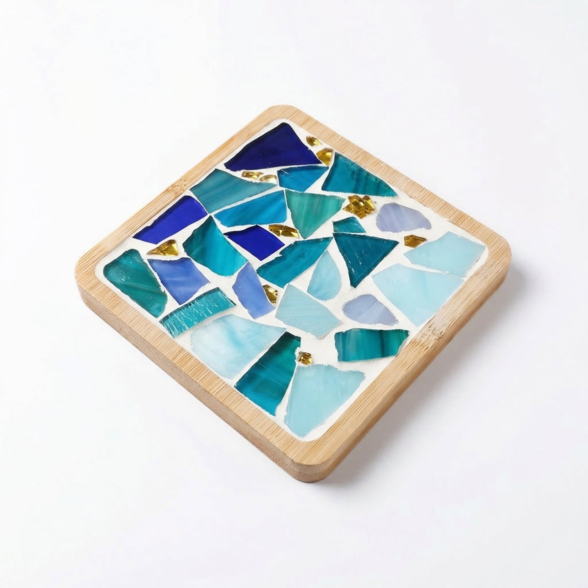 Mosaic Coaster Kit Wooden Bases & Colorful Tiles