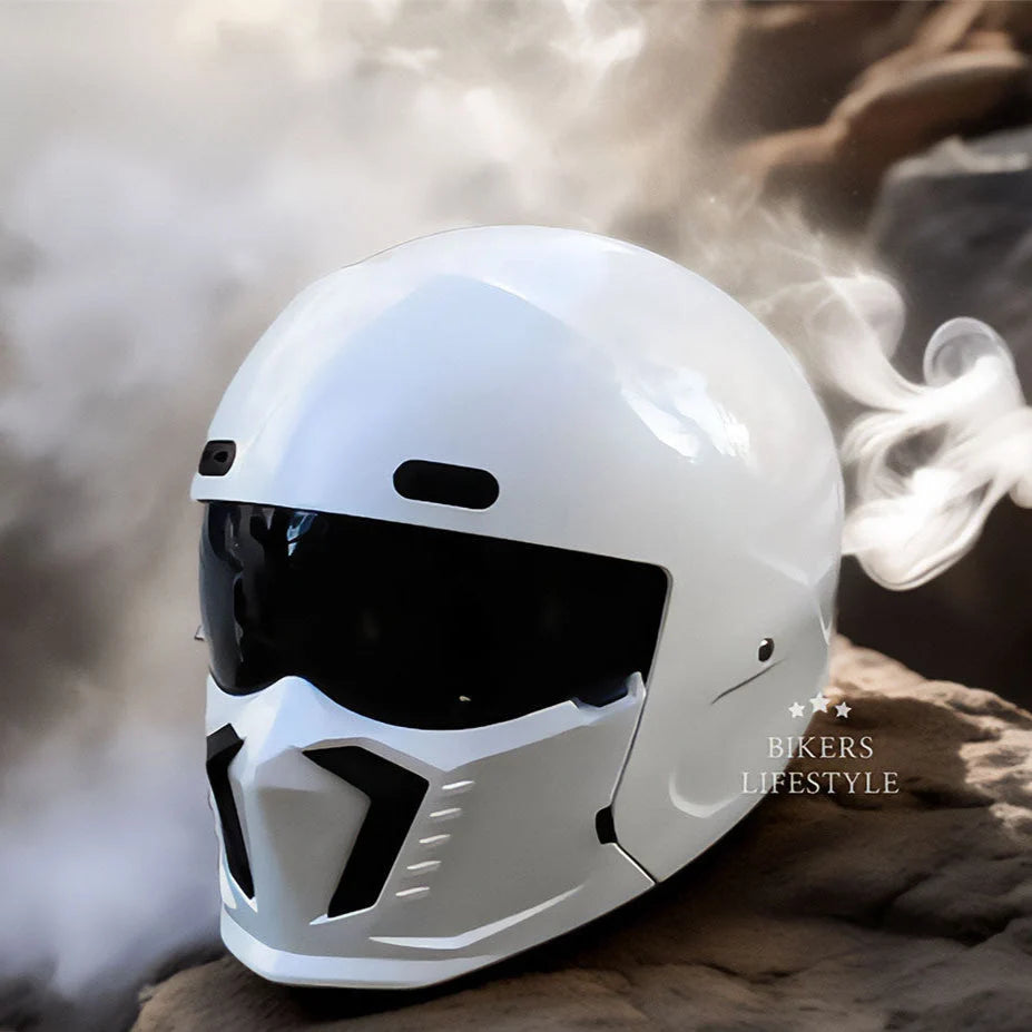 Motorcycle Helmet Retro Design Anti-Scratch UV-Protective Lens DOT ECE Certified