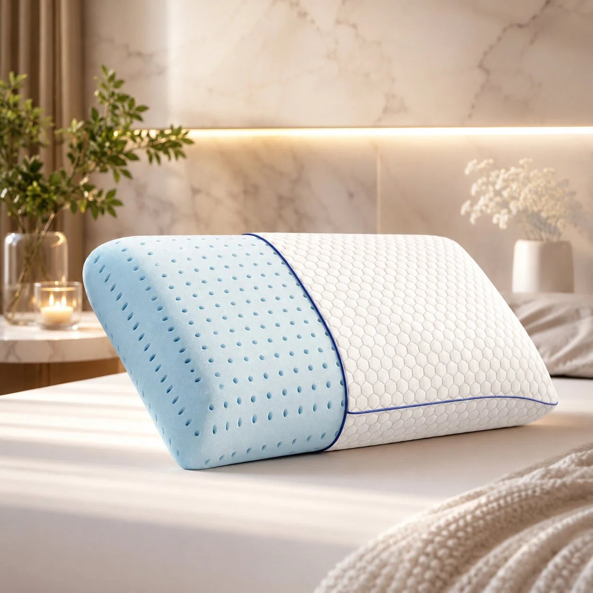 Neck Pillow Cooling Gel Memory Foam Contoured Support