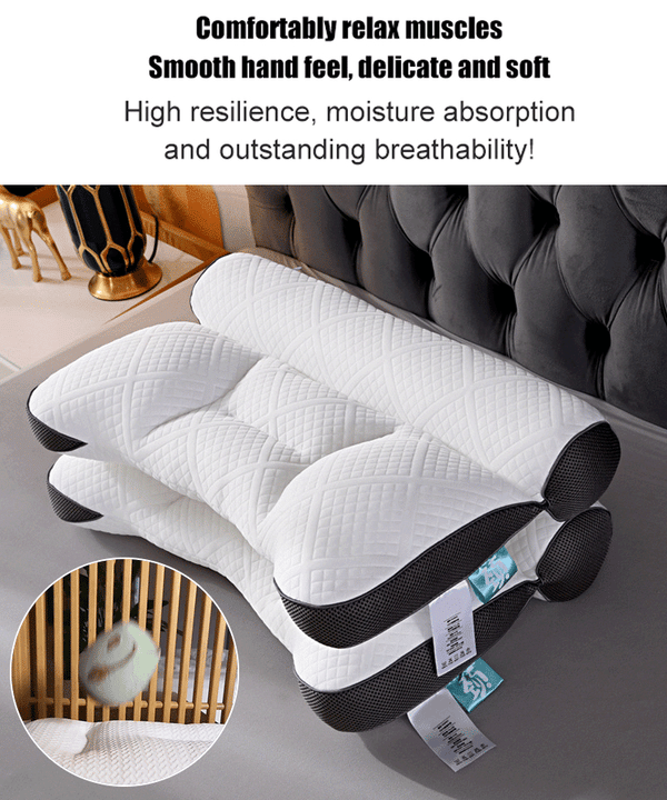 Neck Pillow Memory Foam Ergonomic Ear Cutout & Cooling Cover