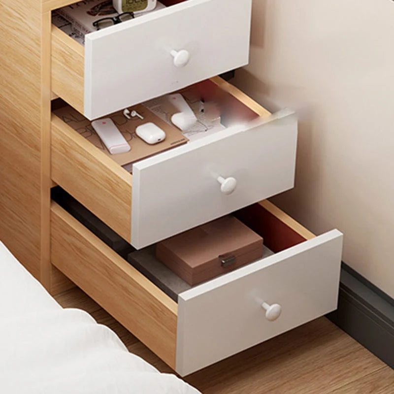 Nightstand Two Drawers & Cabinet Storage
