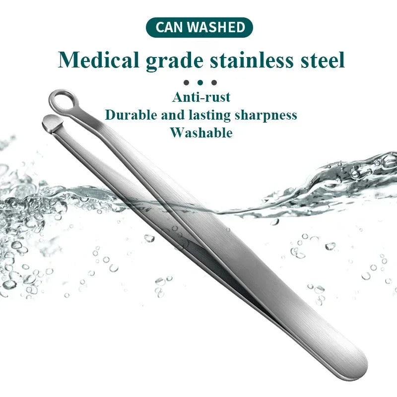 Nose Hair Scissors Rounded Tip Stainless Steel Travel Pouch