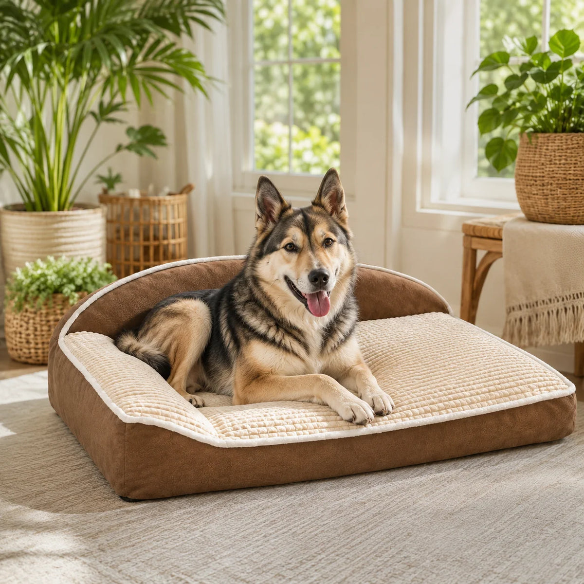 Orthopedic Dog Bed Memory Foam Washable Cover Non-Slip Base