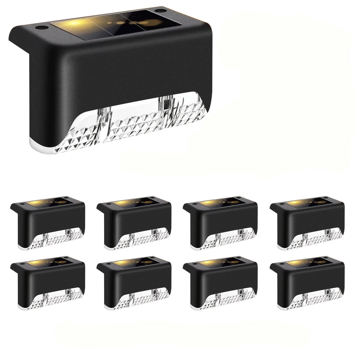Outdoor Fence Lights Solar-Powered Waterproof Set of 8