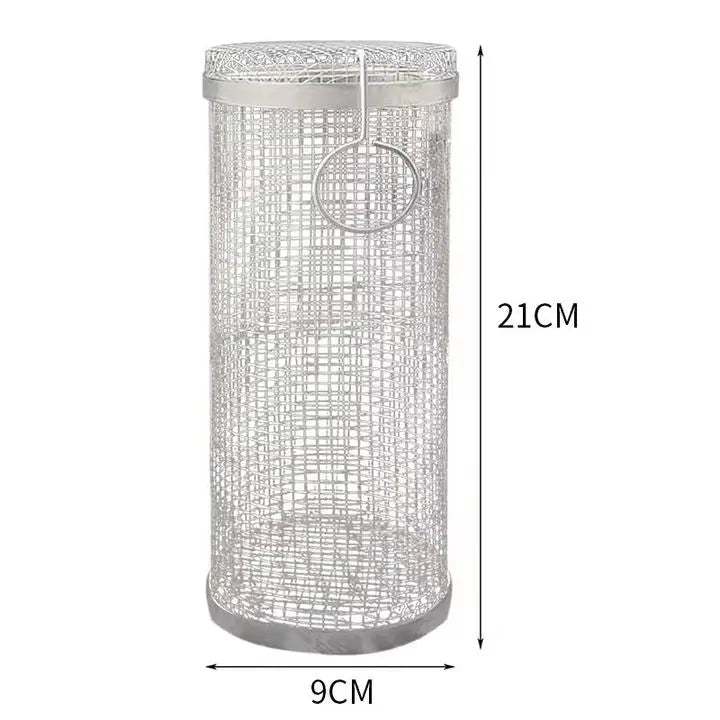 Outdoor Grill Basket Rolling Design 304 Stainless Steel