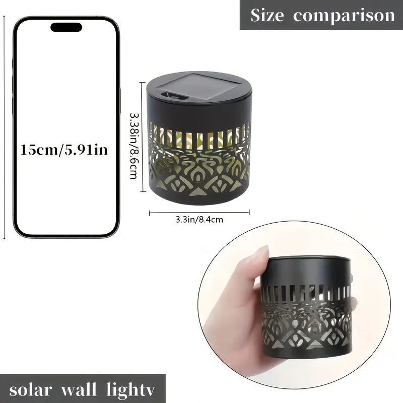 Outdoor Lantern Floral Shadow Projection Solar-Powered Weatherproof