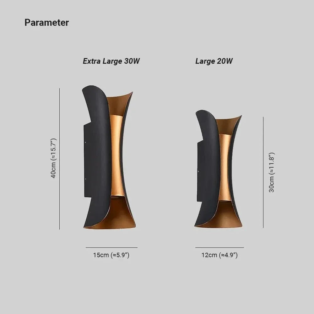 Outdoor Wall Light Curved LED IP65 Weatherproof Rust-Resistant Housing