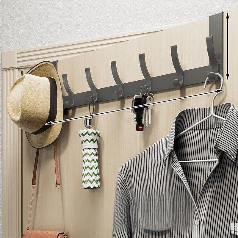 Over-The-Door Hook Rack Multi-Hook No-Drill Installation