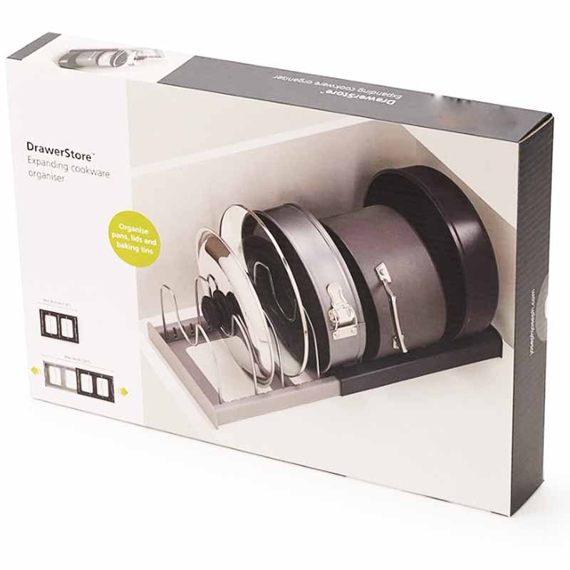 Pan & Lid Organizer Extendable Stainless Steel Dividers Tool-Free