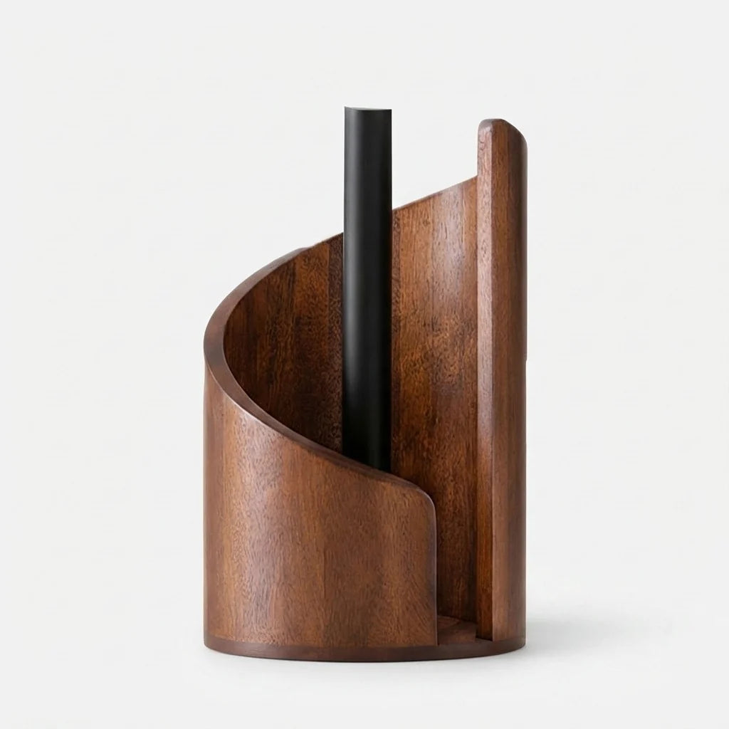 Paper Towel Holder FSC Wood Non-Slip Base