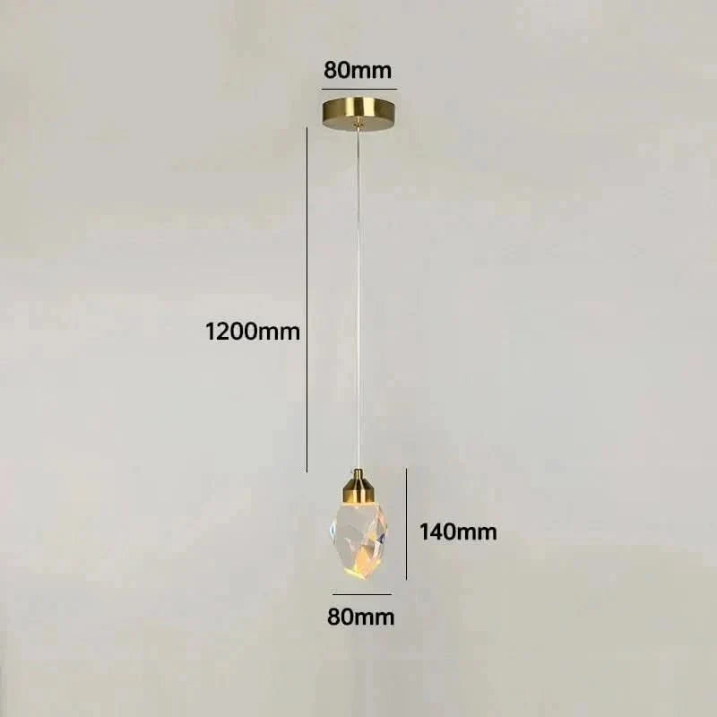 Pendant Light Faceted K9 Crystal Integrated LED