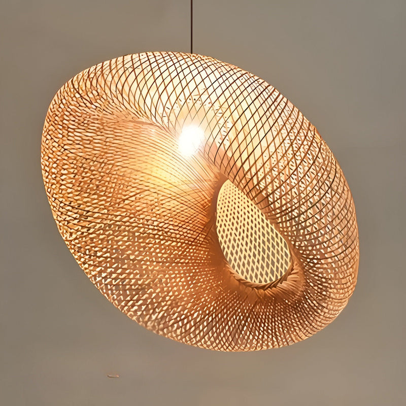 Pendant Light Handwoven Bamboo Warm Ambient 50cm