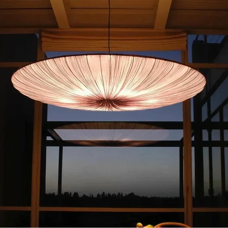 Pendant Light Pleated Fabric Integrated LED