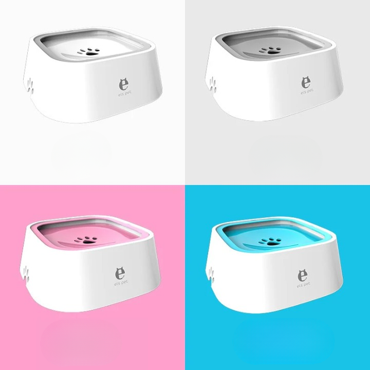 Pet Drinking Bowl Splash-Proof Removable Floating Plate 1.5L