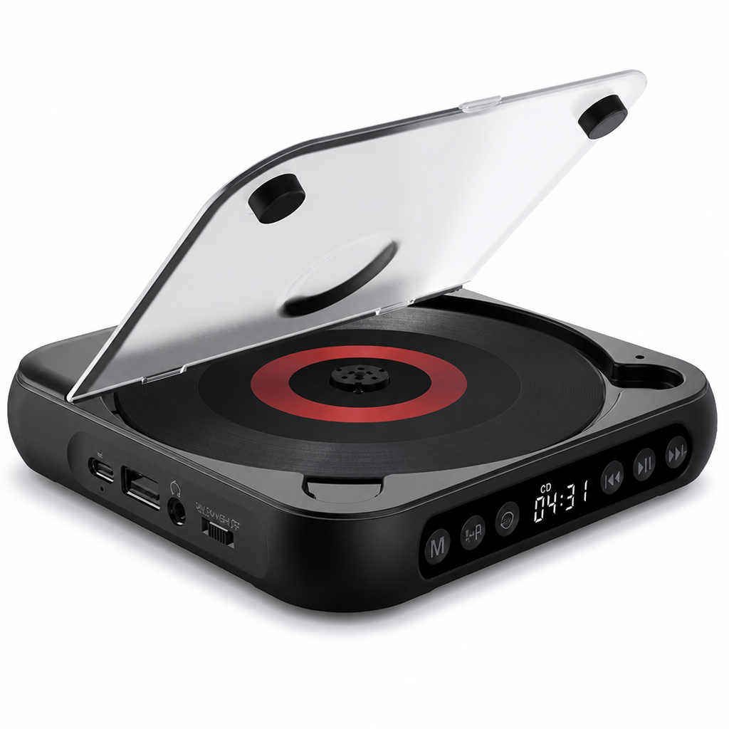 Portable CD Player Bluetooth Streaming Remote & Track Display