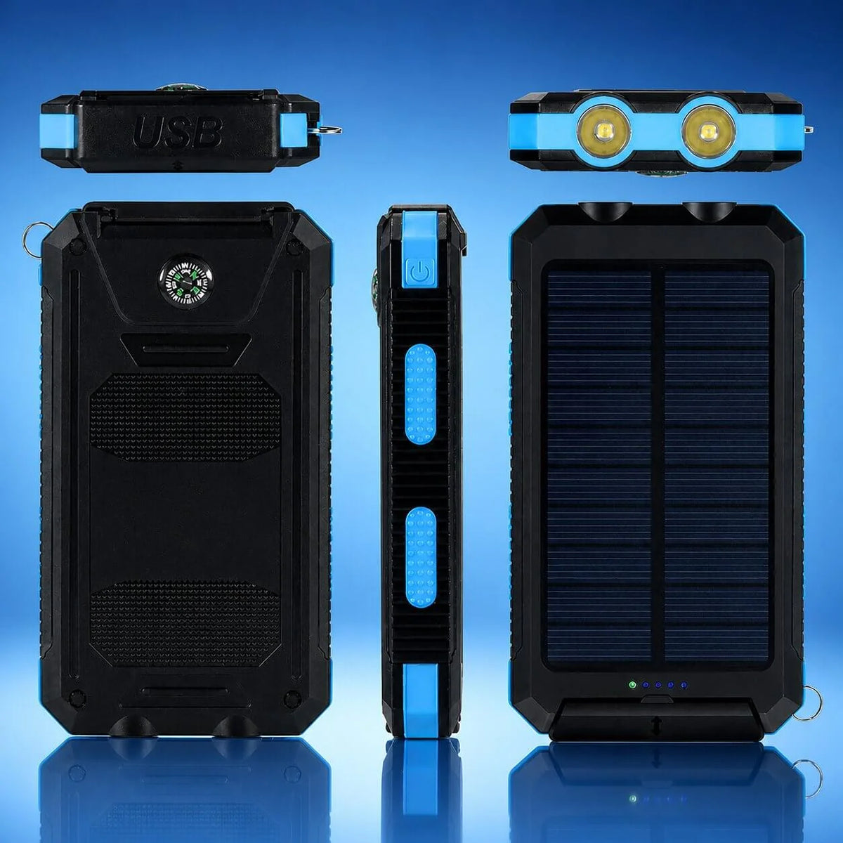 Power Bank 20000mAh Solar Dual USB & LED Torch