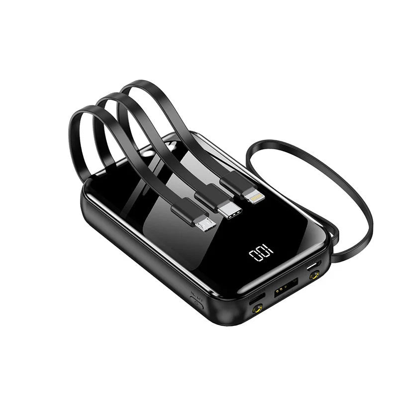 Power Bank Built-In Cables Digital Battery Display Fast Charging
