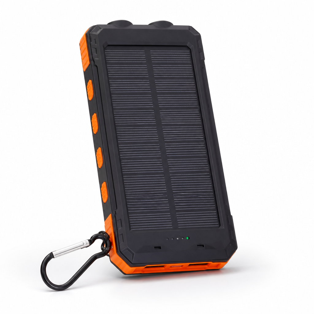 Power Bank Solar Panel High-Capacity Fast USB-C Built-In Flashlight