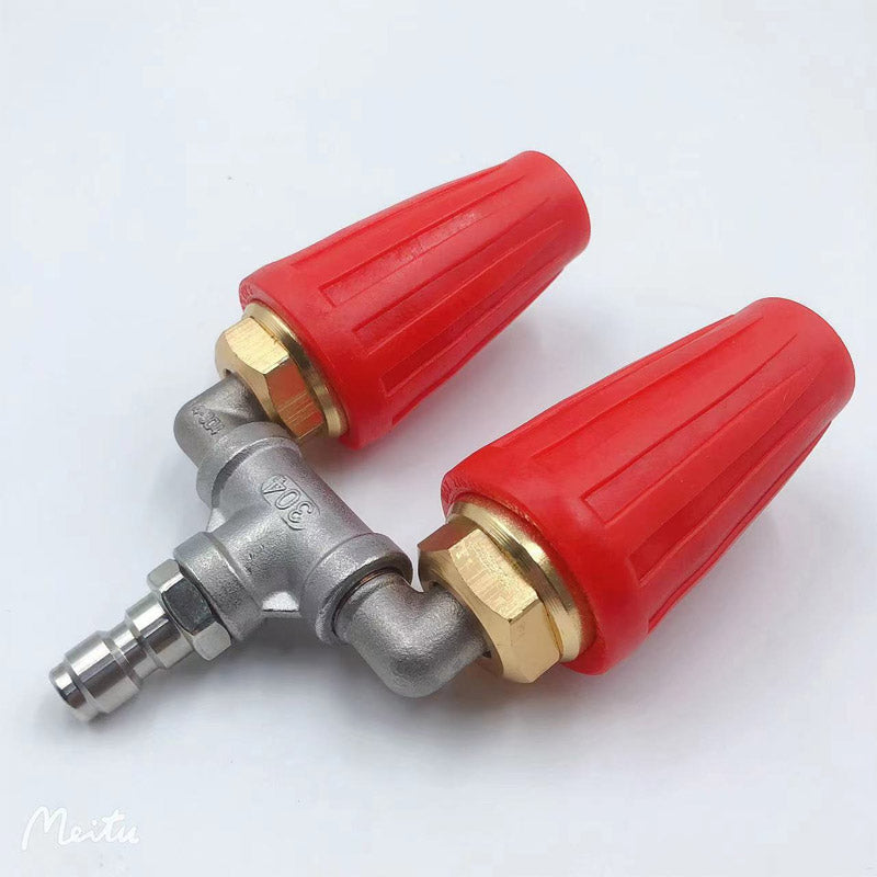 Pressure Washer Nozzle Double Rotating Jets Quick-Connect Stainless Steel
