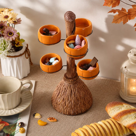 Pumpkin Bowl Stand Resin Bowls & Iron Frame