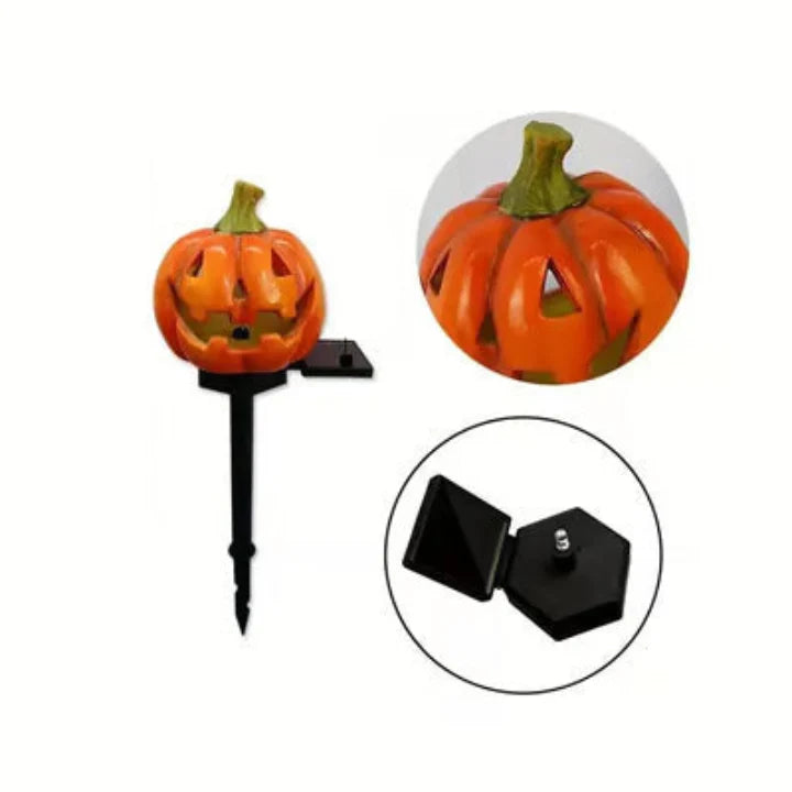 Pumpkin Lantern Solar Powered Warm Flicker Automatic Dusk Sensor