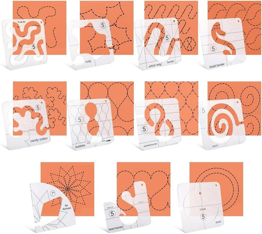 Quilting Template Set 11 Acrylic Templates Stitch Guide Groove