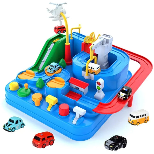 Race Track Playset Multi-Level Battery-Free