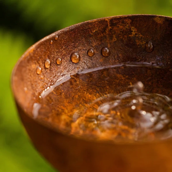 Rain Catcher Stake 3-Tier Weather-Resistant Metal & Rust Patina