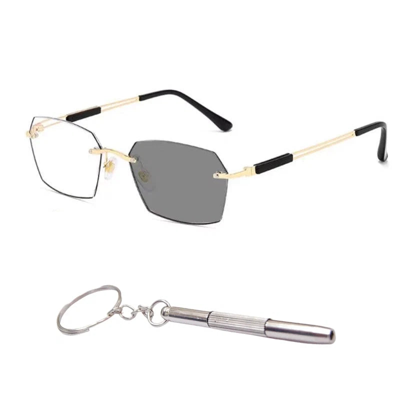 Reading Glasses Progressive Blue Light Protection Rimless Titanium