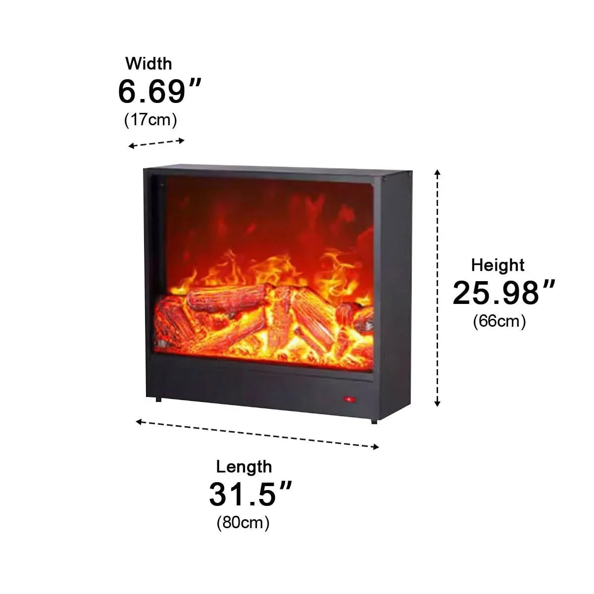 Recessed Wall Heater LED Flame Effect Remote Control