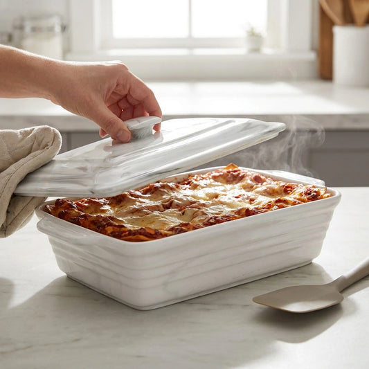 Rectangular Casserole Glazed Porcelain Oven & Microwave Safe