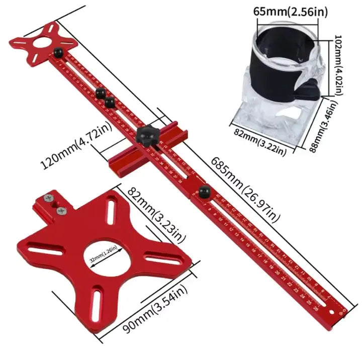 Router Template Precision Aluminum Non-Slip Base
