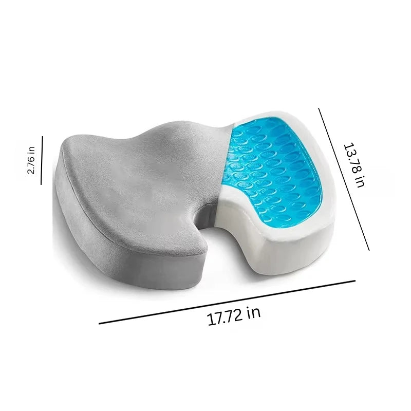 Seat Cushion Gel & Memory Foam Non-Slip Base Removable Cover