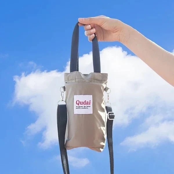 Shoulder Bag Convertible Detachable Strap Polyester & Linen