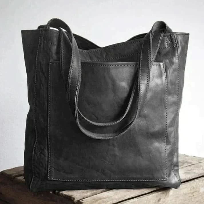 Shoulder Bag Leather-Look PU Multiple Compartments & Adjustable Strap
