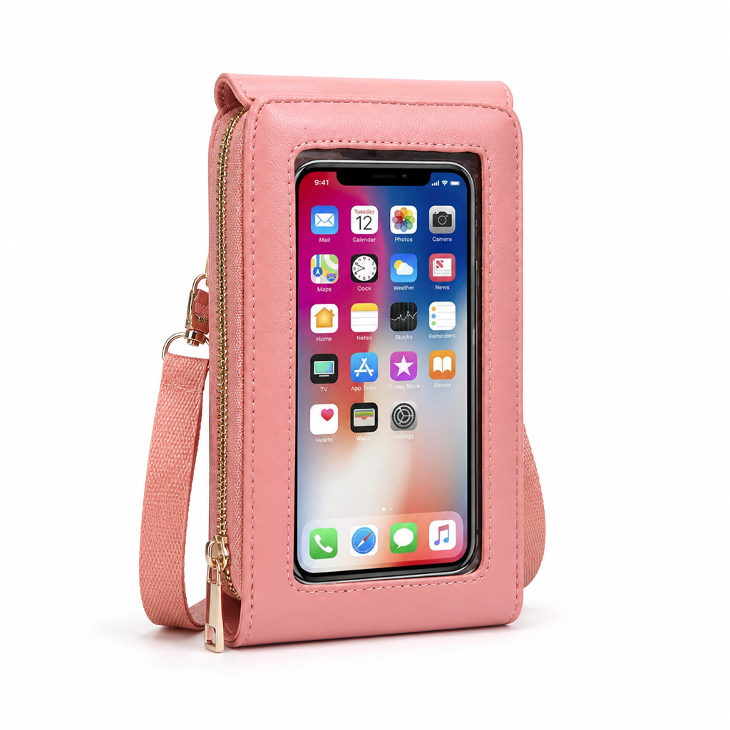 Shoulder Bag Touchscreen Window Adjustable Strap & Multiple Compartments