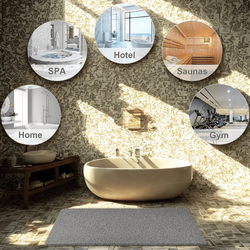 Shower Mat Non-Slip Quick-Drying PVC With Drainage
