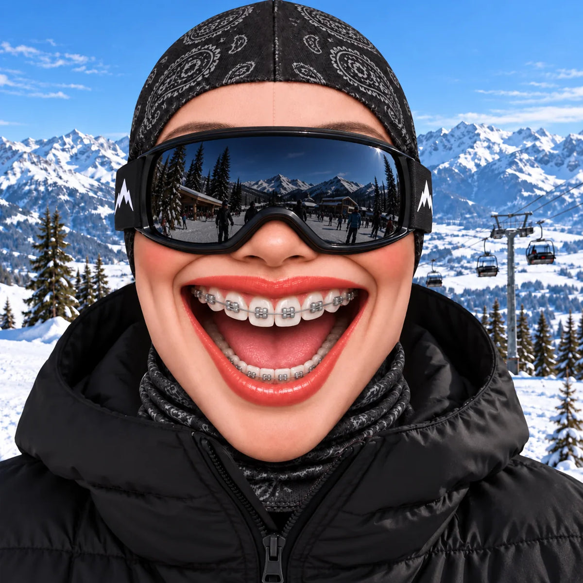Ski Balaclava 4-Way Stretch Micro-Knit Realistic Face Graphic