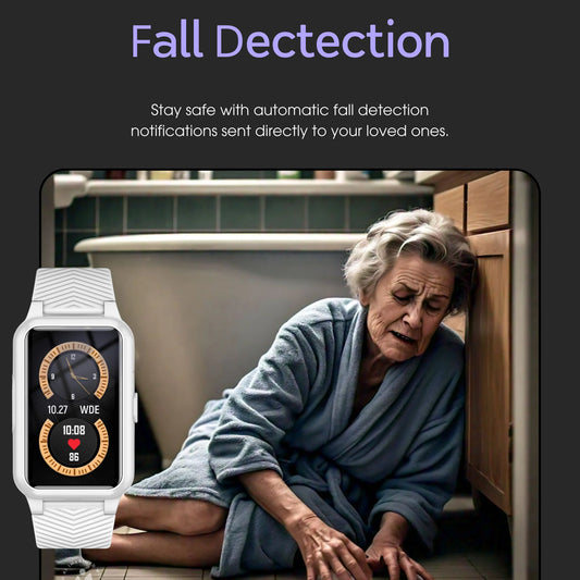 Smartwatch For Seniors SOS & Fall Detection Heart Rate Monitor